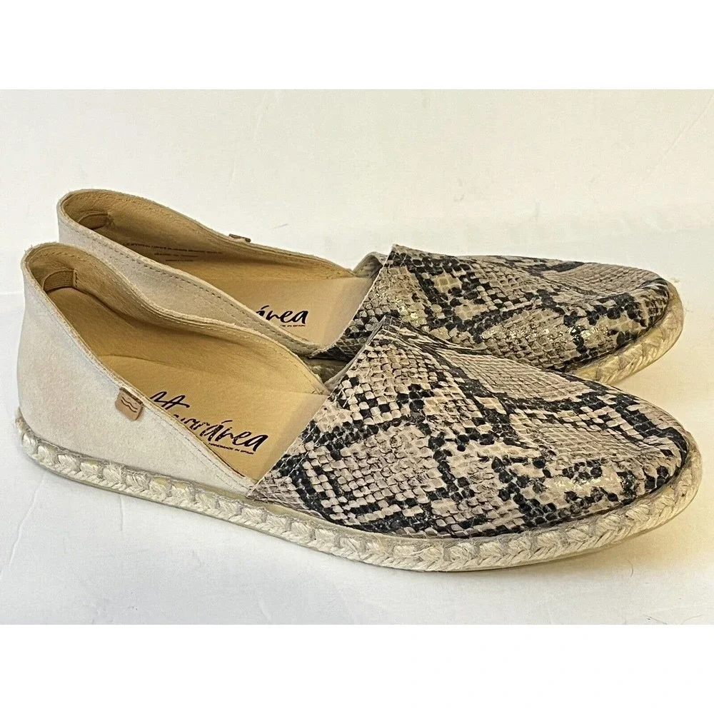 NEW! Mediterranea •Women 41/ 10• Snakeskin D’Orsay Espadrille Flats Spain